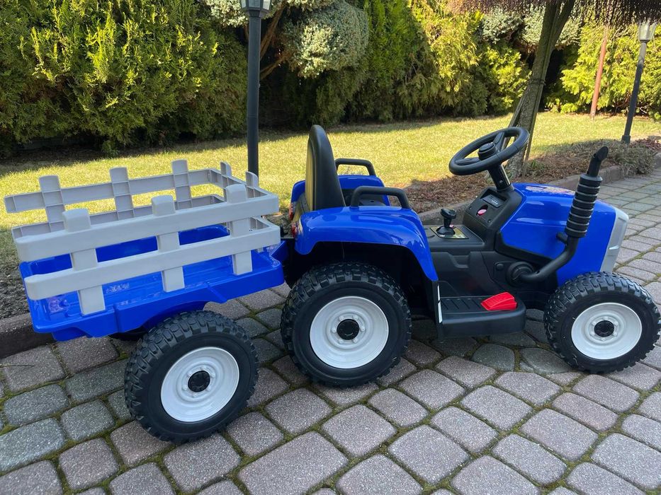 Traktor na akumulator z Przyczepką Pilot 137cm 12V Miękkie koła EVA