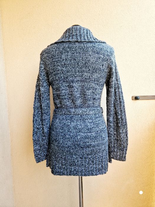 New Collection damski sweter - kardigan - dłuższy sweter z kieszeniami