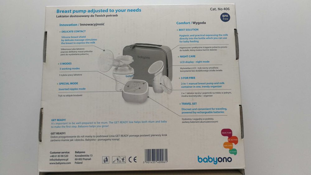 Laktator elektryczny BABY ONO 406 individual z 5 trybami pracy