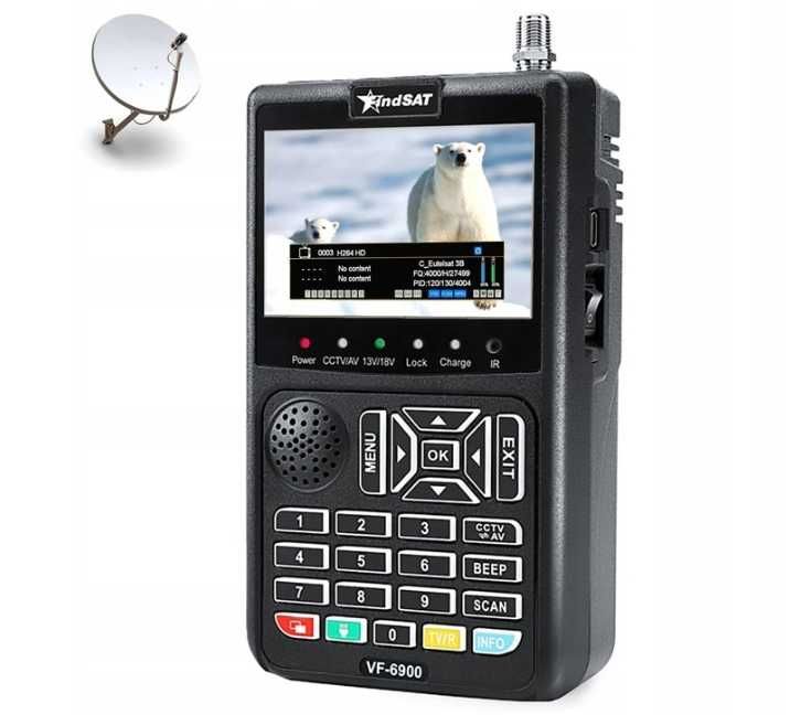 Lokalizator Vu+ VF6900 3.5-calowy ekran HD LCD spektrum scr dcss