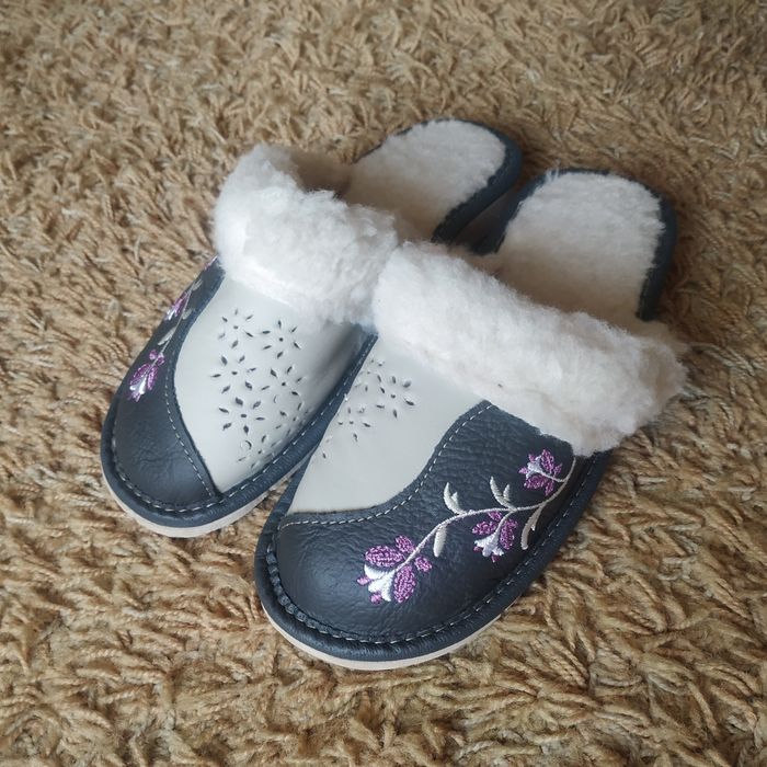 Шкіряні Тапочки на Овчині Утеплені (36-46р) / Жіночі, чоловічі