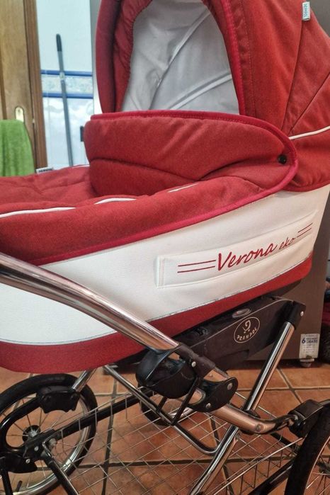 Carrinho lindo em pele e tecido