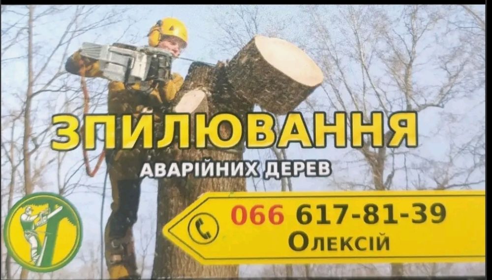 Спил деревьев. Обрезка веток.