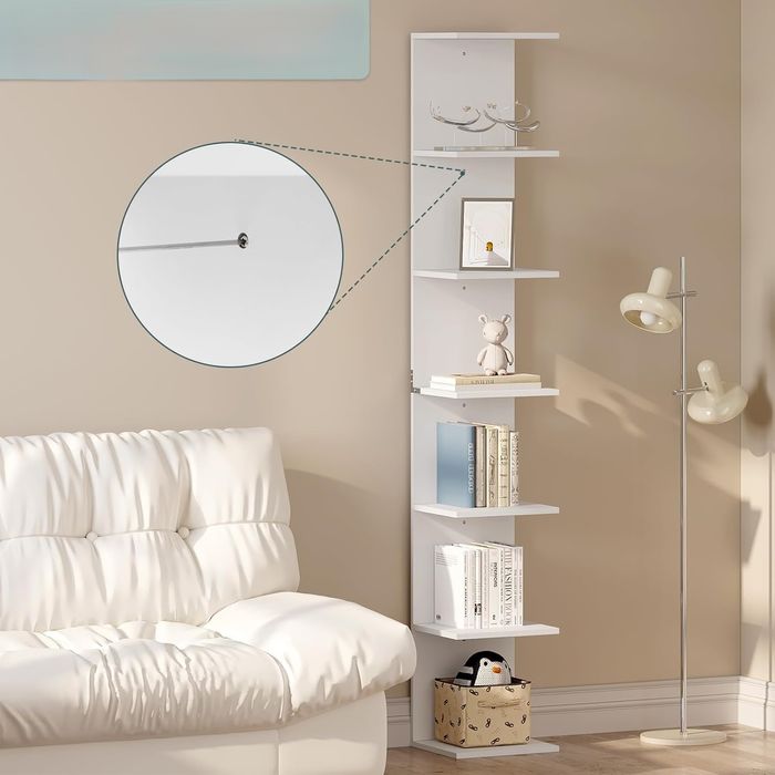 Regał na książki wysoki 190 cm słupek wąski Półka stojąca dekoracyjna