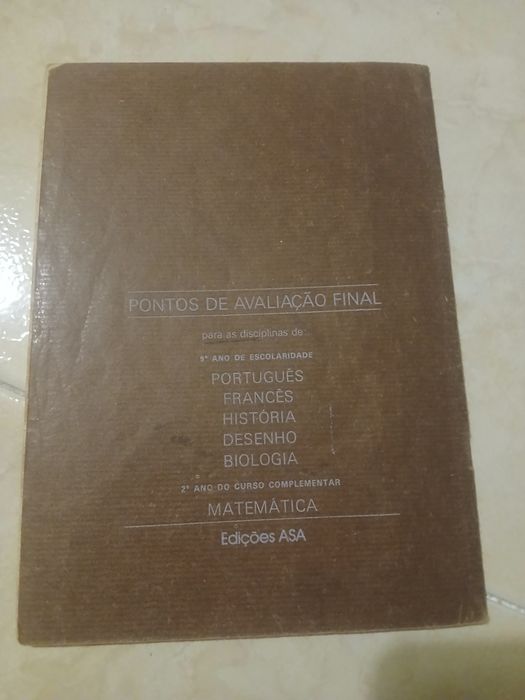Pontos de avaliação final. 2 ano complementar. 1978