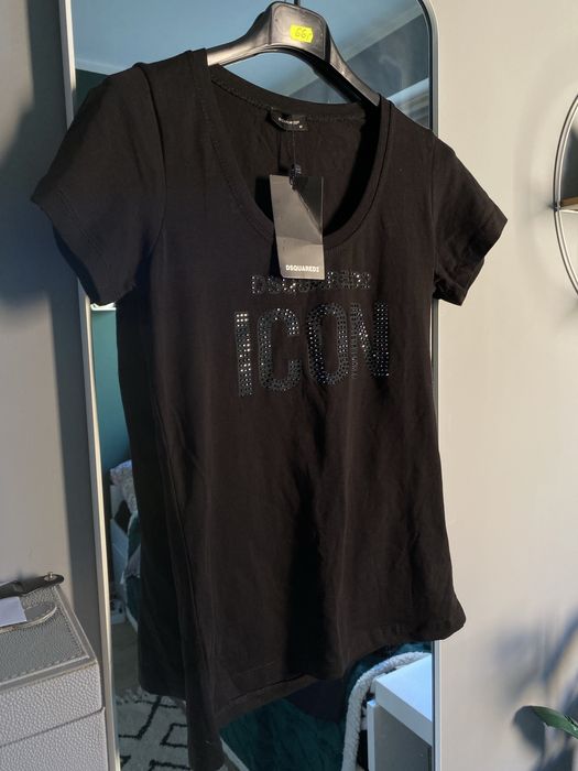Czarna bluzka dsquared icon M nowa