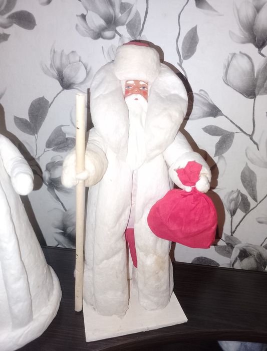 Дед Мороз и Снегурочка ватные, СССР (Дед - Ровенская фабрика игрушек