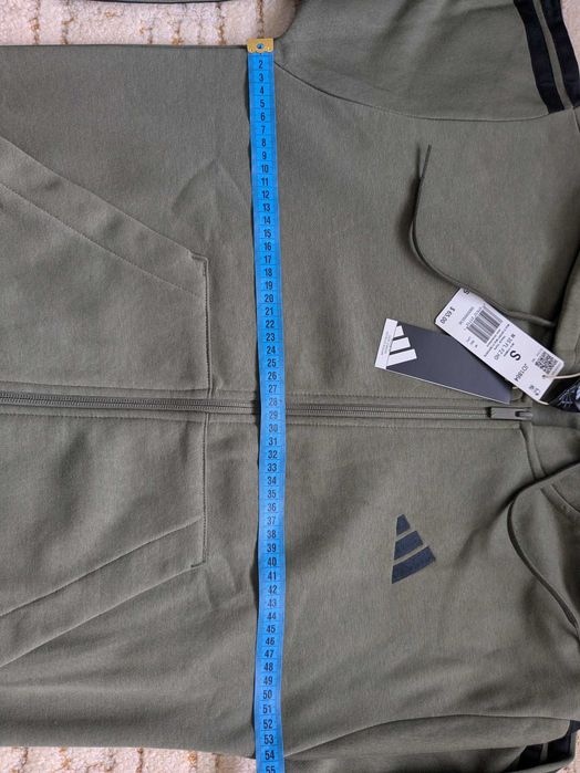 Чоловіча кофта худі Adidas толстовка essentials 3-stripes fleece hoodie zip розмір S-M