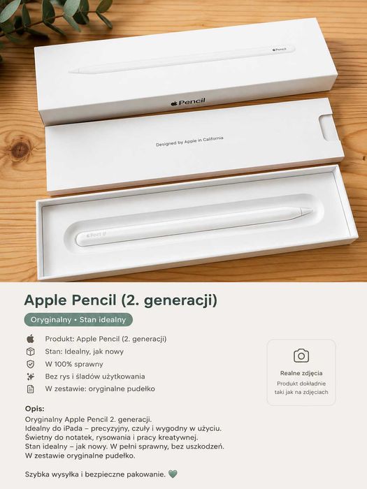 Apple Pencil (2. generacji) – oryginalny | Stan idealny