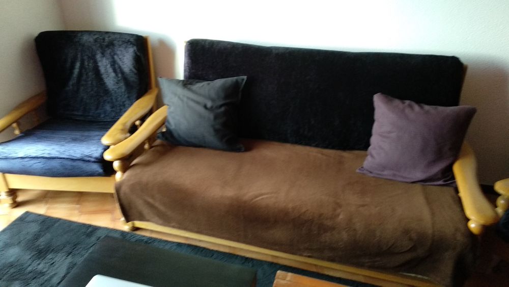 Sofá Cama 3 lugares + Sofá Individual (Doação Oferta)