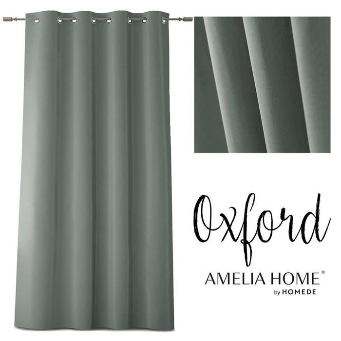 Zasłona OXFORD na przelotkach szary 140x250 cm