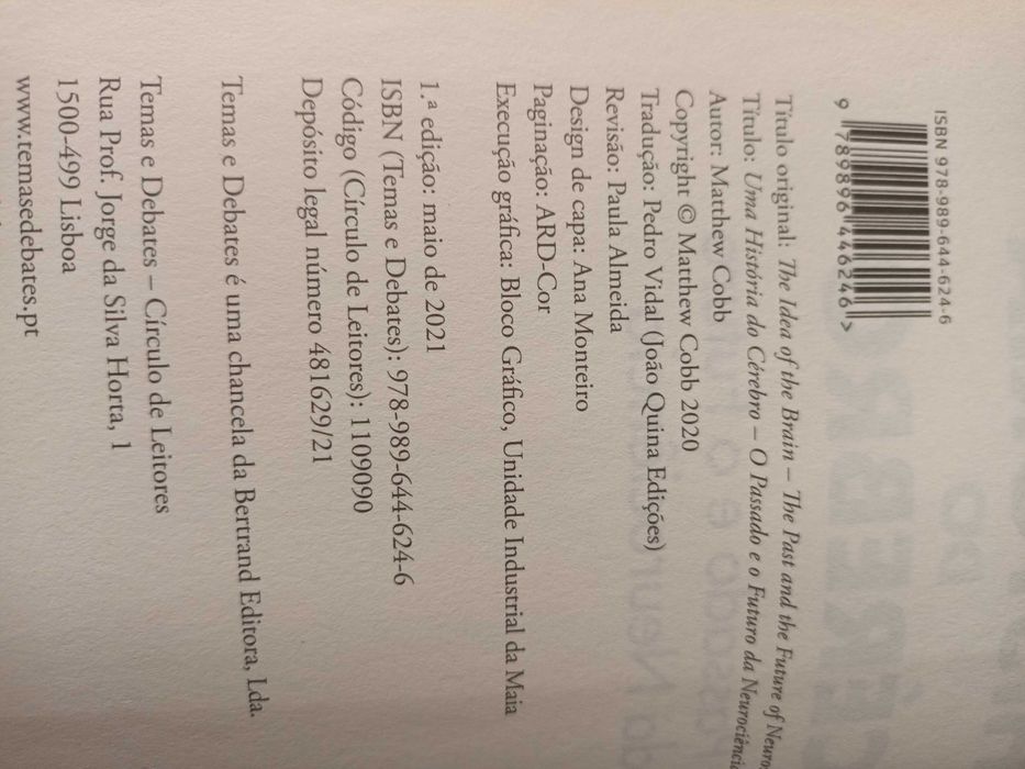 "Uma História do Cérebro" por Matthew Cobb - 1ª Edição