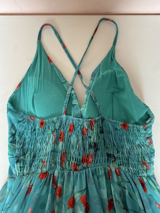 Vestido floral turquesa