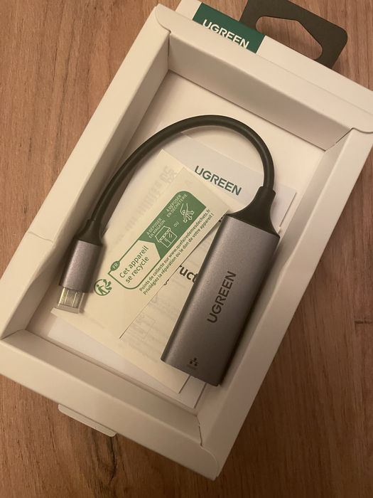 Adapter USB-C - RJ-45 UGREEN CM199, karta sieciowa gigabitowa
