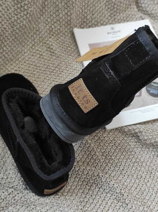 Чорні уггі ITTS натуральна замша 36р низкие угги ITTS натур замш