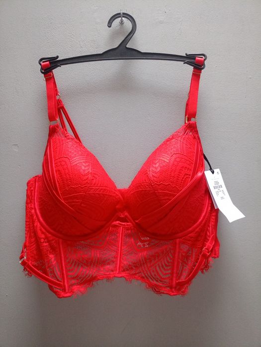 Czerwony gorsetowy biustonosz Primark roz  85C Nowy