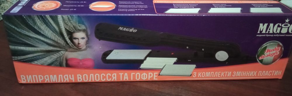 Випрямляч волосся та гофре, 3 комплекти змінних пластин