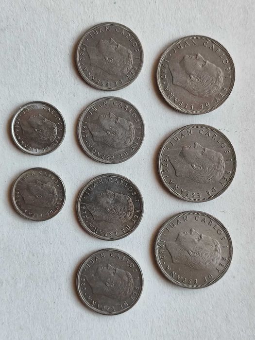 Lote de 24 moedas (Juan Carlos) - excelente estado de conservação