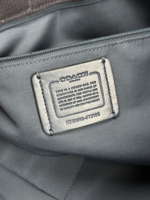Torebka Coach New York Navi Canvas Tote Bag with Blue Strap