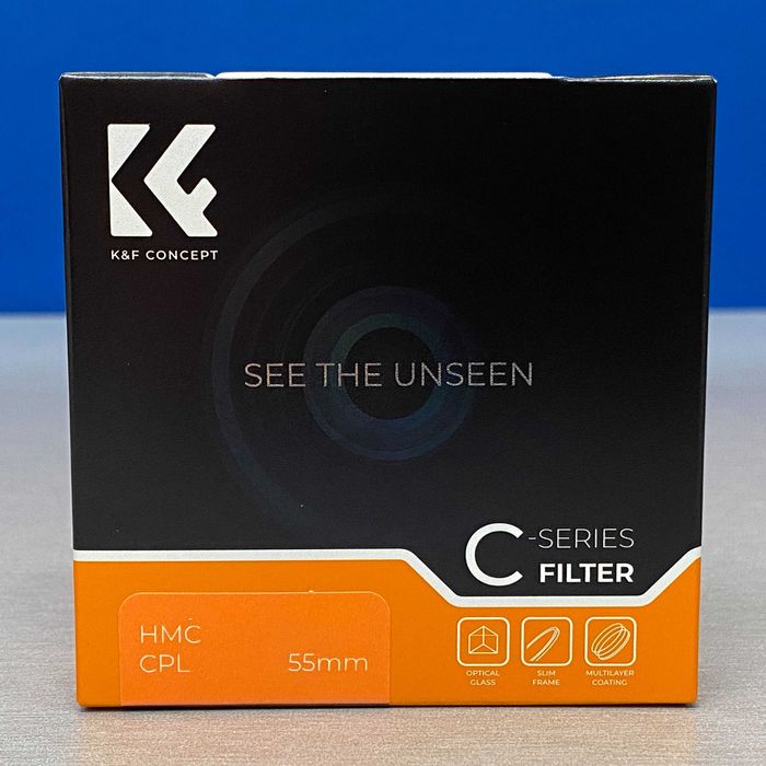 K&F Concept CPL Slim 55mm (Filtro Polarizador Circular) - NOVO