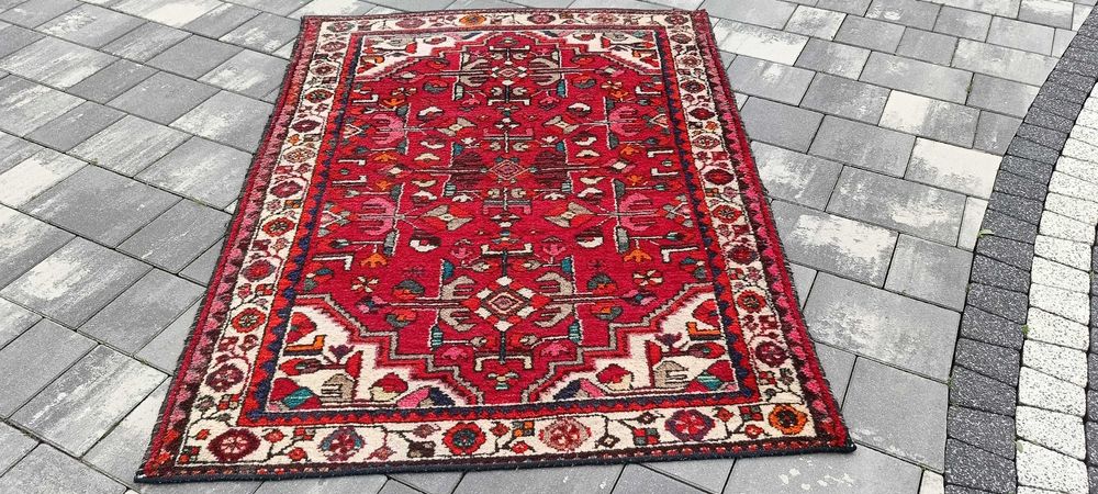 Hamadan dywan wełniany tkany ręcznie 152 x 107 cm wełna perski