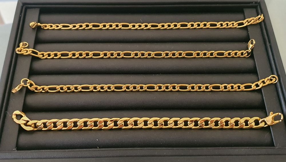 Pulseiras e fios banhadas a ouro laminado 18k 5/8mm