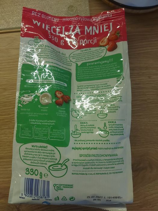 Kaszka bobovita mleczno ryzowa