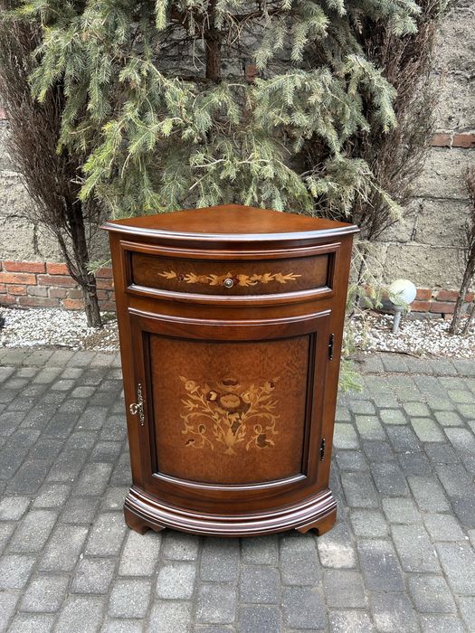 Stylowa Komoda Narożnikowa Intarsja Kredens Uniakt Po Renowacji