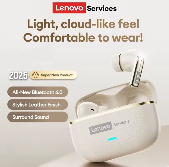 Auriculares de ouvido sem fio Lenovo LE208 - Novos e embalados
