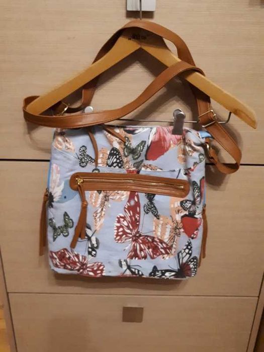 Kolorowa, płócienna torebka boho