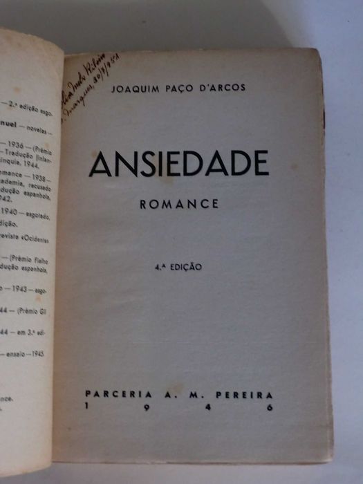 Ansiedade
de Joaquim Paço D´Arcos