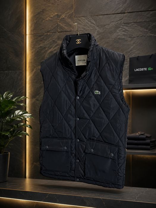 ЦІНА БУЛА 1800!Чоловіча брендова жилетка,темно-синя безрукавка LACOSTE