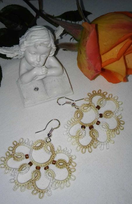 Kolczyki frywolitkowe 3