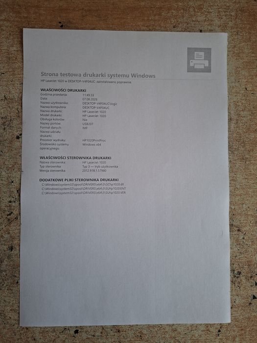 Drukarka Hp Laserjet 1020