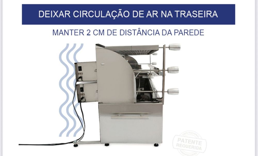 Churrasqueira 19 Espetinhos Giratórios, a Carvão, com 2 Grill Elétrico