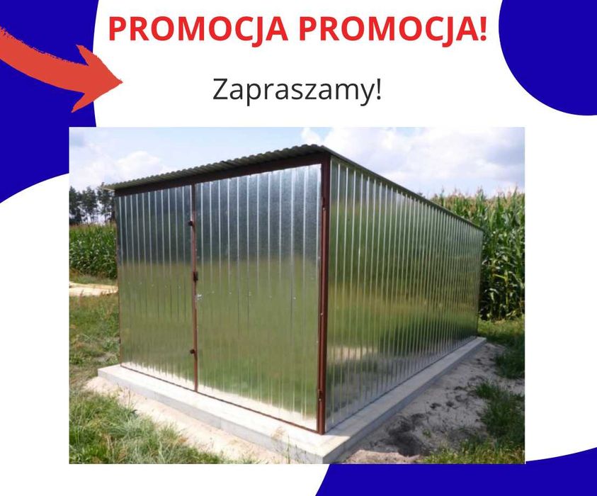 Garaż blaszany Blaszak Garaże blaszane 3x4 3x5 3x6 4x5 4x6 6x5 6x6 8x6