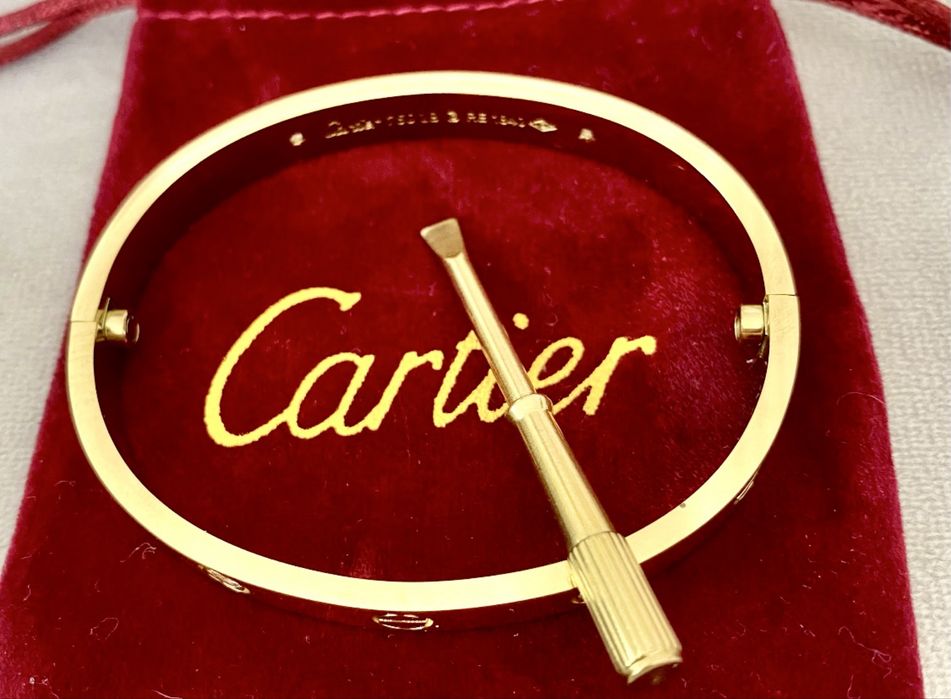Srebrna lub zlota bransoletka cartier stal nierdzewna r 22