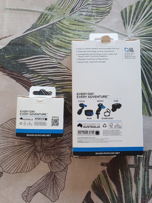 Kit Quad Lock Novo - Suporte para telemóvel e atenuador de vibração