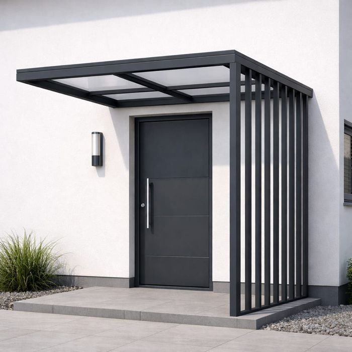 Daszek zadaszenie wiatrołap metalowy loft nowoczesny