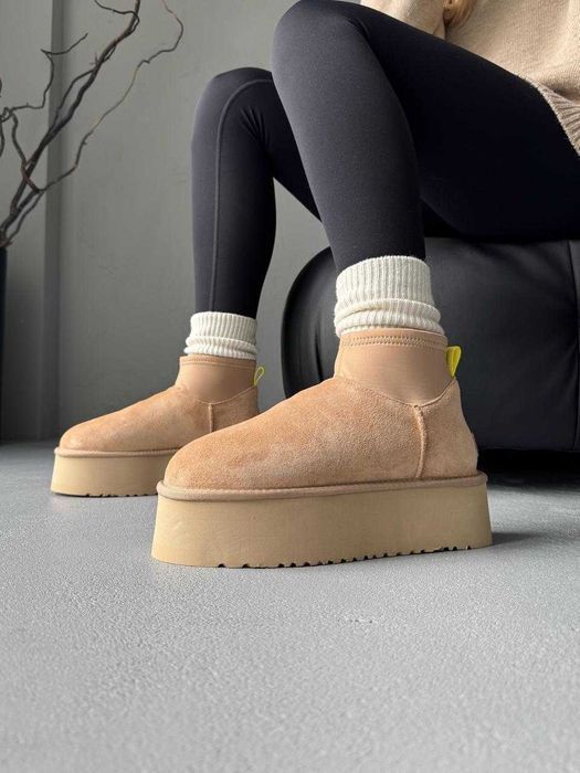 Уггі UGG Dipper Mini Sand premium натуральні замша і хутро