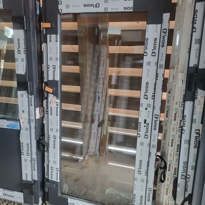 Drzwi PCV 90x190/100x195 antracyt trzyszybowe
