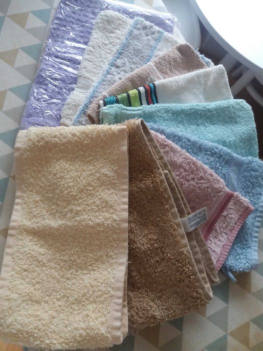Myjki, rekawice frotte, reczniki 10 sztuk, nowe