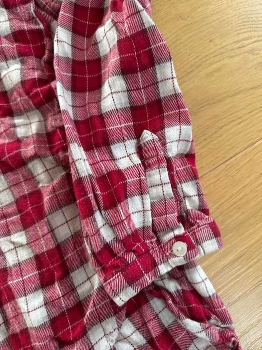 Piżama damska w kratkę flanela świąteczna czerwona na Święta, na Zimę