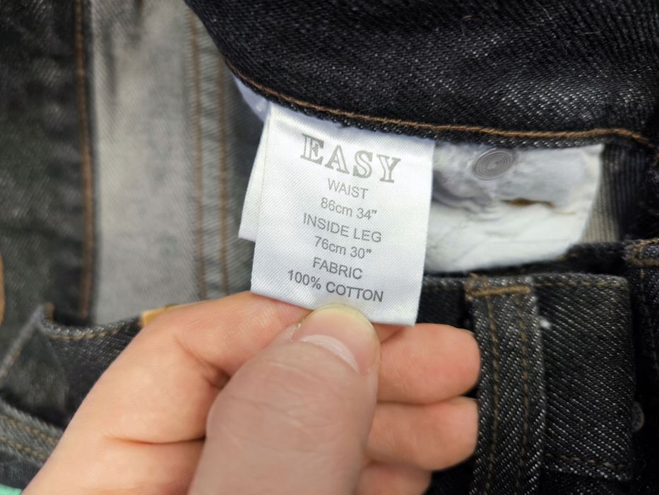 Easy jeansowe spodnie o prostej nogawce czarne w34 l30