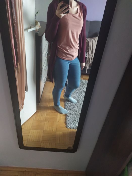 Długi rozpinany kardigan