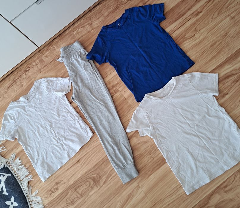 Zestaw koszulek h&m i spodnie dresowe h&m , 122/128cm
