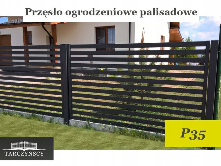 Elegancka Brama Przęsło Ogrodzenie Palisadowe P35 Tarczyńscy na wymiar
