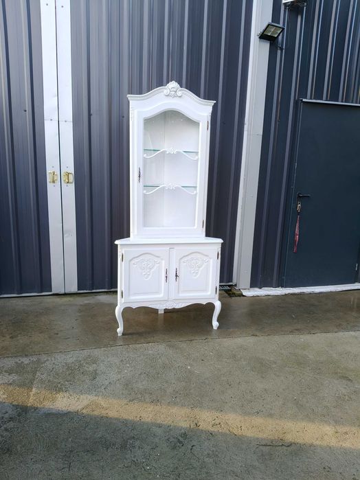 Witryna kredens narożny ludwik biały po renowacji