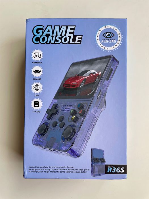 Nowa retro konsola R36S transparent purple