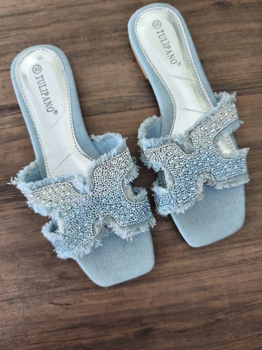 Klapki jeansowe r 40 nowe